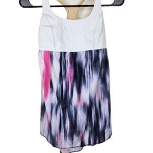 Lululemon Venus Tank Top Size 10 MIDI/WHT Mirage Deep Indigo / White Women's